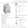 DAHLE Iratmegsemmisítő 40204 BaseCLASS, Kártya/Gémkapocs, 17 lap (70gr), 14 lap (80gr), P-2T-2|E-2|, 6m/min, 40 liter