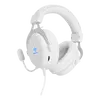 DELTACO GAMING Fejhallgató mikrofonnal GAM-030-W, WH85 headset, 57mm element, aluminum frame, LED, white