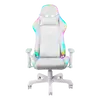 DELTACO GAMING WCH90 RGB Gaming chair in imitation leather, 332 different RGB modes, neck cushion, back cushion, white