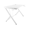 DELTACO GAMING WT85 Gaming table, Steel frame, surface treated MDF, cable drawing holes, mug and headphone holder, white