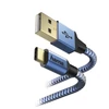 HAMA ADATKÁBEL USB TYPE-C "REFLECTIVE" 1,5M, KÉK