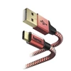 HAMA ADATKÁBEL USB TYPE-C "REFLECTIVE" 1,5M, PIROS