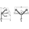Multibrackets asztali rögzítő Gas Lift Dual, dönthető, forgatható 15-32", fehér
