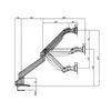 Multibrackets Gaslift asztali rögzítő egykaros dupla konzol, 15" - 32", fehér