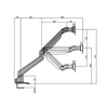 Multibrackets Gaslift asztali rögzítő egykaros dupla konzol, 15" - 32", fehér