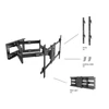 Multibrackets Long Reach 910 mm fali konzol, karos, dual, dönthető, forgatható 50"-90", fekete