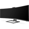 PHILIPS Ívelt VA monitor 48,8" 499P9H, 5120x1440, 32:9, 450cd/m2, 5ms, 70Hz, RJ45/DP/2xHDMI/USB/USB-C, hangszóró, webkam