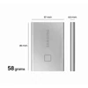SAMSUNG Hordozható SSD T7 Touch USB 3.2 1TB (Ezüst)