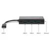 TARGUS USB HUB ACH230EUZ, USB-C Hub To 3 x USB-A Ethernet - Black