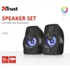 TRUST RGB LED-megvilágítású 2.0 hangszórókészlet 22948, Gemi RGB 2.0 Speaker Set - black