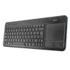 TRUST Vezeték nélküli érintős multimédiás billentyűzet 21268, Veza Wireless Keyboard with touchpad HU