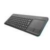 TRUST Vezeték nélküli érintős multimédiás billentyűzet 21268, Veza Wireless Keyboard with touchpad HU
