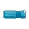 VERBATIM Pendrive, 32GB, USB 2.0, 10/4MB/sec, "PinStripe", karibikék