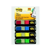 3M POSTIT Jelölőcímke, műanyag, 4x35 lap, 12x44 mm, , vegyes