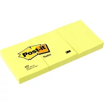 3M POSTIT Öntapadó jegyzettömb, 38x51 mm, 100 lap, 3 tömb, , sárga