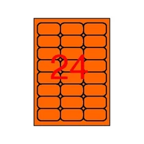 APLI Etikett, 64x33,9 mm, színes, kerekített sarkú, , neon narancs, 480 etikett/csomag