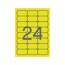 APLI Etikett, 64x33,9 mm, színes, kerekített sarkú, , neon sárga, 480 etikett/csomag