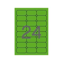 APLI Etikett, 64x33,9 mm, színes, kerekített sarkú, , neon zöld, 480 etikett/csomag