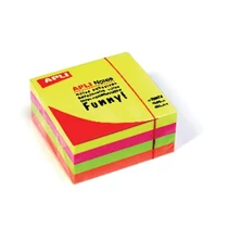 APLI Öntapadó jegyzettömb, 75x75 mm, 400 lap, , neon