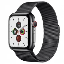 APPLE Watch Series 5 GPS + Cellular, 44mm Space Black Stainless Steel Case with Space Black Milanese Loop - 2020