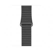 Apple Watch 44mm Band: Black Leather Loop - Medium