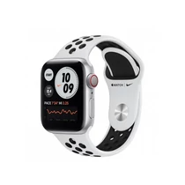Apple Watch Nike S6 GPS + Cellular, 40mm Silver Aluminium Case with Pure Platinum/Black Nike Sport Band - Regular