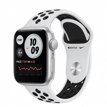 Apple Watch Nike SE GPS, 40mm Silver Aluminium Case with Pure Platinum/Black Nike Sport Band - Regular