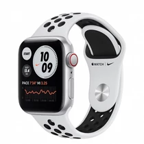 Apple Watch Nike SE GPS + Cellular, 40mm Silver Aluminium Case with Pure Platinum/Black Nike Sport Band - Regular