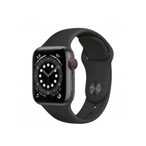 Apple Watch S6 GPS + Cellular, 40mm Space Gray Aluminium Case with Black Sport Band - Regular