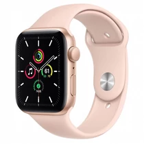 Apple Watch SE GPS, 44mm Gold Aluminium Case with Pink Sand Sport Band - Regular