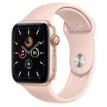 Apple Watch SE GPS + Cellular, 44mm Gold Aluminium Case with Pink Sand Sport Band - Regular