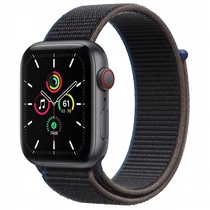Apple Watch SE GPS + Cellular, 44mm Space Gray Aluminium Case with Charcoal Sport Loop