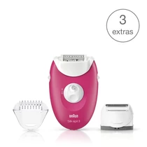 BRAUN Silk-épil 3 3-410 epilátor, málnapiros – vezetékes epilátor 3 kiegészítővel