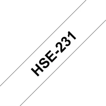 BROTHER szalag HSe-231, Fehér alapon Fekete, Zsugorcső, 11.7mm  0.46", 1,5 méter