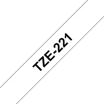 BROTHER szalag TZe-221, Fehér alapon Fekete, Laminált, 9mm  0.35", 8 méter