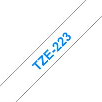 BROTHER szalag TZe-223, Fehér alapon Kék, Laminált, 9mm  0.35", 8 méter
