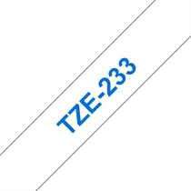 BROTHER szalag TZe-233, Fehér alapon Kék, Laminált, 12mm  0.47", 8 méter