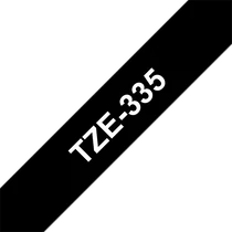 BROTHER szalag TZe-335, Fekete alapon Fehér, Laminált, 12mm  0.47", 8 méter