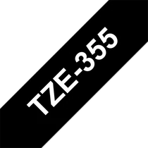 BROTHER szalag TZe-355, Fekete alapon Fehér, Laminált, 24mm  0.94", 8 méter