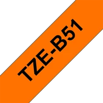 BROTHER szalag TZe-B51, Fluoreszkáló narancs alapon Fekete, Laminált, 24mm  0.94", 5 méter