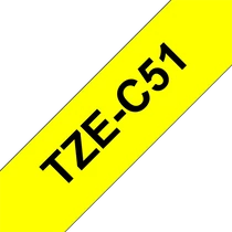 BROTHER szalag TZe-C51, Fluoreszkáló sárga alapon Fekete, Laminált, 24mm  0.94", 5 méter