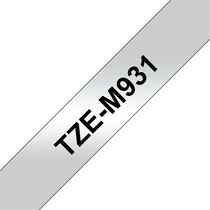 BROTHER szalag TZe-M931, Matt ezüst alapon Fekete, Laminált, 12mm  0.47", 8 méter