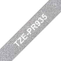 BROTHER Prémium feliratozó szalag TZEPR935, Ezüst alapon fehér színű szalag 12 mm széles, 8m