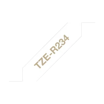 BROTHER Textil szalag TZe-R234, Fehér alapon Arany, 12mm  0.47", 4 méter