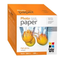 COLORWAY Fotópapír, magasfényű (high glossy), 200 g/m2, 10x15, 500 lap