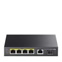 CUDY Switch 4x1000Mbps (4xPOE+) + 1x1000Mbps Uplink + 1xGigabit SFP port, Fémházas Asztali, GS1005PS1