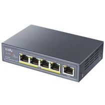 CUDY Switch 4x1000Mbps (4xPOE+) + 1x1000Mbps Uplink, Fémházas Asztali, GS1005P