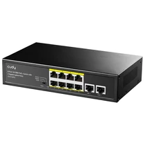 CUDY Switch 8x100Mbps (8xPOE+) + 2x1000Mbps Uplink, Fémházas Asztali, FS1010PG