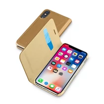 Cellularline tok, Book essential , könyvszerűen nyitható, Iphone X, barna
