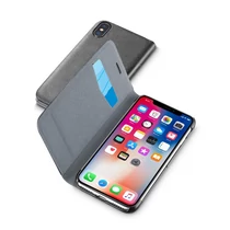 Cellularline tok, Book essential , könyvszerűen nyitható, Iphone X, fekete